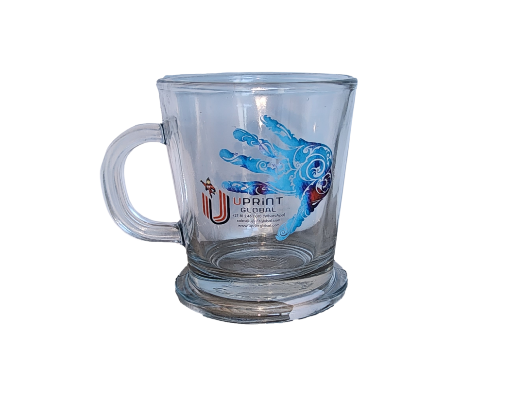 Custom printed glass cappuccino cup